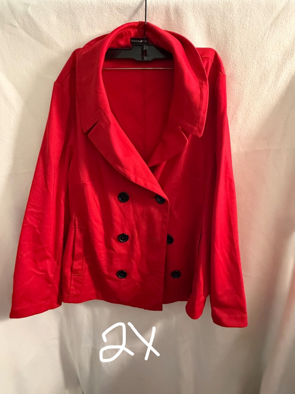 Fashion Bug Red Double-Breasted Blazer Jacket